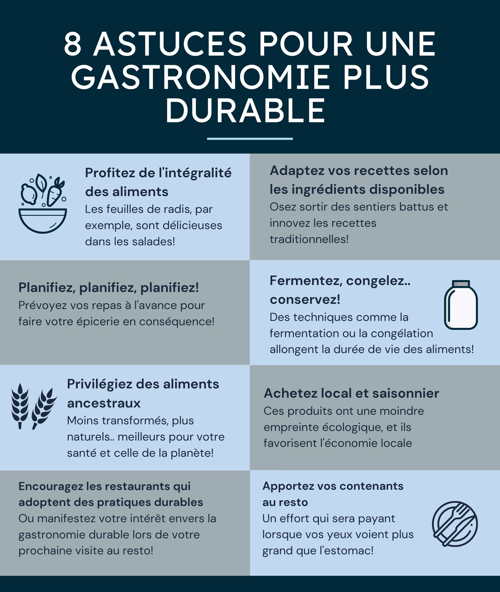 8 astuces pour mettre en pratique une gastronomie durable