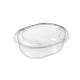 Clear oval DPET container with lid 12 oz (370 ml)
