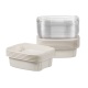 Contenant rectangulaire ivoire en PP 900 ml avec couvercle
