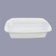 Contenant rectangulaire blanc en PP 38 oz avec couvercle