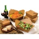 Fold top compostable 45 oz. takeout container - closed