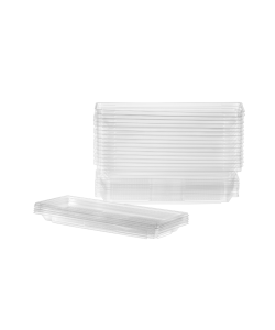 Clear party tray 3.75'' x 10'' w/ lid 