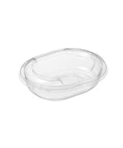 Contenant ovale transparent en DPET avec couvercle 8 oz (250 ml)
