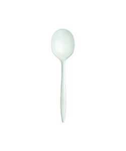 Unwrapped PP soup spoon white