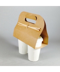 Trendy holder/carrier for 2 hot beverage cups