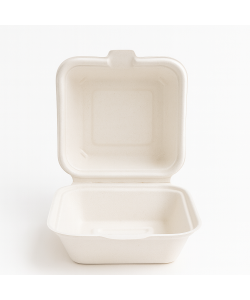 Bagasse hinged 6 in 1 compartment PFAS free 