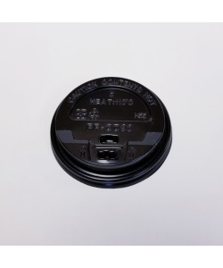 Black recyclable lock-back sip lid #5 for 10oz to 20oz paper cup