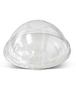 Compostable PLA dome lid w/o hole for 9, 12/14 and 16 oz cups