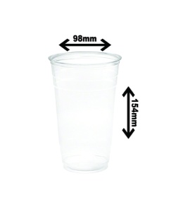 Verre en plastique PET clair 24 oz