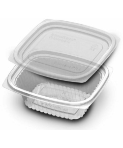 Compostable PLA container with flat lid 12 oz (355 ml)