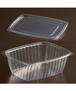 Contenant rectangle transparent avec couvercles 32 onces (960 ml)