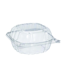 Contenant à charnière recyclable en PET 6” (15 cm)