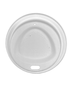 Compostable bagasse fiber lid for 8 oz (227 ml) hot cups