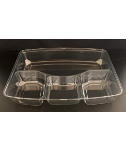 4-compartment clear RPET lunchbox