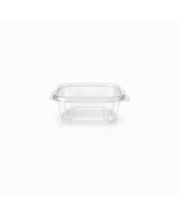 Hinged clear RPET container flat lid 6 oz (170 ml)