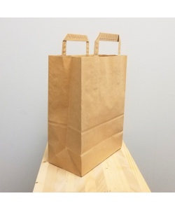 Sac en papier brun avec poignées, 8.5x4.75x11.5''
