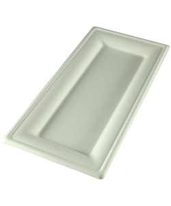 Compostable rectangle bagasse plate 10 x 5’’