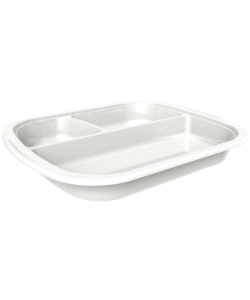 Ovenable plate - 3 comp (18/7/4 oz) - white