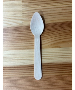 Disposable birch wood tasting spoon 100% compostable 4 in - 110 mm (1000)
