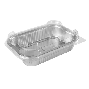 Contenant rectangulaire aluminium avec couvercle transparent 35 oz (1026 ml)