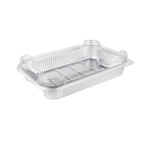 Contenant rectangulaire aluminium avec couvercle transparent 65 oz (1920 ml)