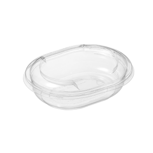 Contenant ovale transparent en DPET avec couvercle 8 oz (250 ml)