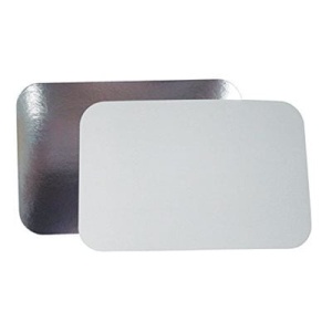 Laminated lid for 1.5 2.5 LBS rectangular aluminum container 