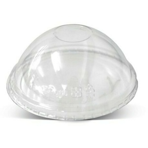 Compostable PLA dome lid w/ hole for 9, 12/14 and 16 oz cups