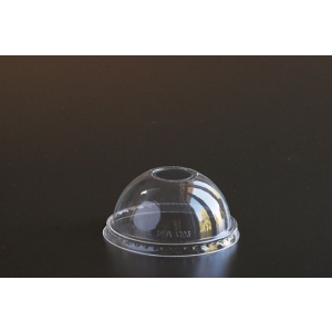 Compostable dome lid for cold cup 10 to 24 oz - With hole