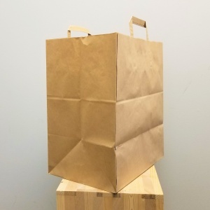 Brown paper bag w/ handles, 12.6x9x16.5''