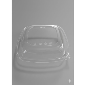 RPET lid for square salad bowl 80 to 160 oz