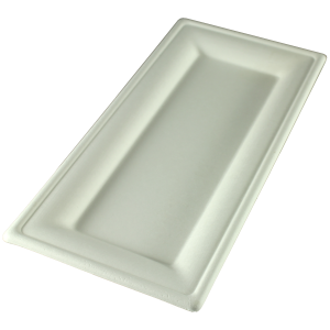 Compostable rectangle bagasse plate 10 x 5’’