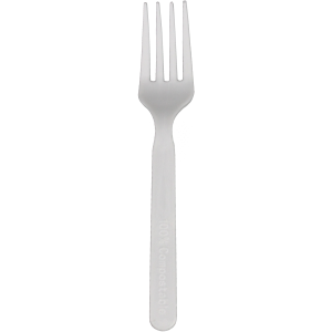 Compostable CPLA fork, 6 inches - 15 cm