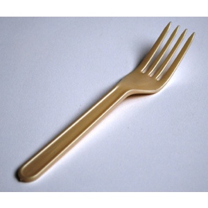 Compostable white starch tasting fork,  4 inches – 10 cm