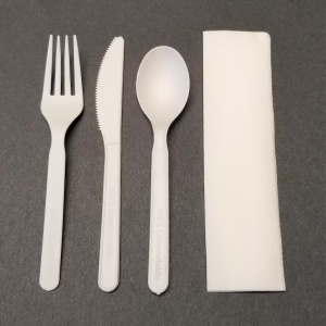 Ens ustensiles emballés 5 po 100% compostable