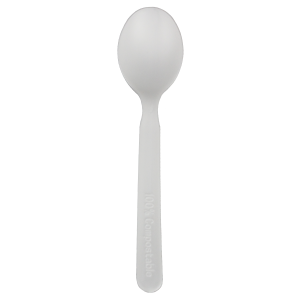 Compostable CPLA spoon, 6 inches - 15 cm