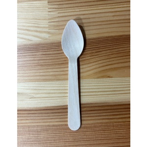 Cuillère à dégustation en bois de bouleau 100% compostable 4 pouces - 110 mm (1000)