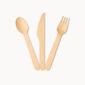 Ustensiles en bois compostable